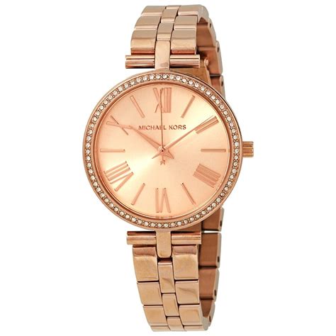 michael kors mk3904+++++|Michael Kors Maci Crystal Rose Dial Ladies Watch MK3904.